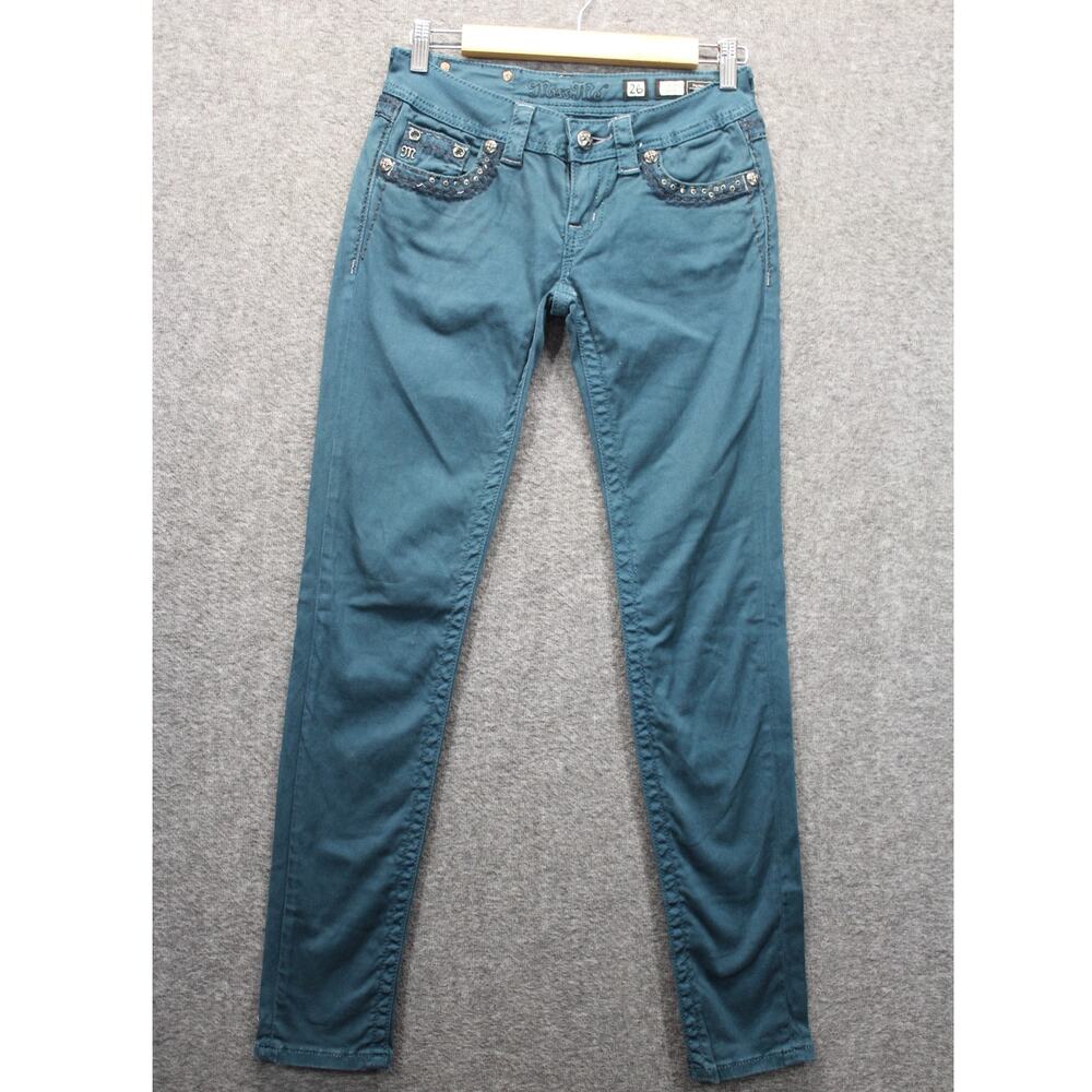 Miss Me Skinny Teal Jeans Sz 26